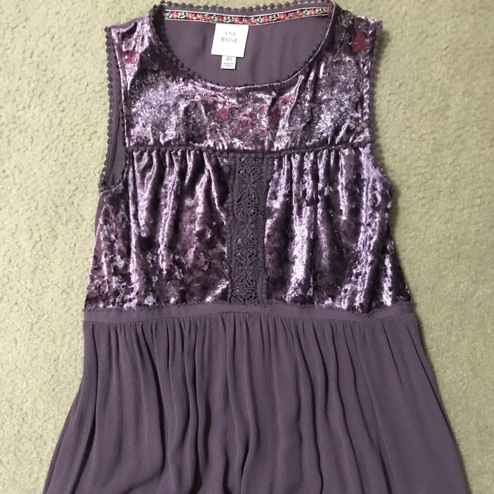 Crushed velvet tank tunic